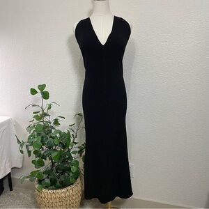 LuxeDress Chain Strap Black Knit Maxi Dress 🖤